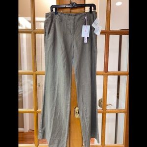 CAbi Olive Linen pant NWT Size 8